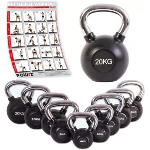 Kettlebell à poignée chromée POWRX