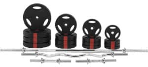 Set d'haltères complet 97,5 Kg avec poids à poignées