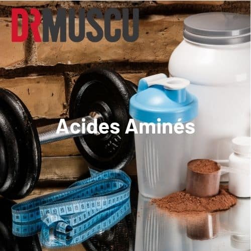 Suppléments sportifs et haltères pour musculation.