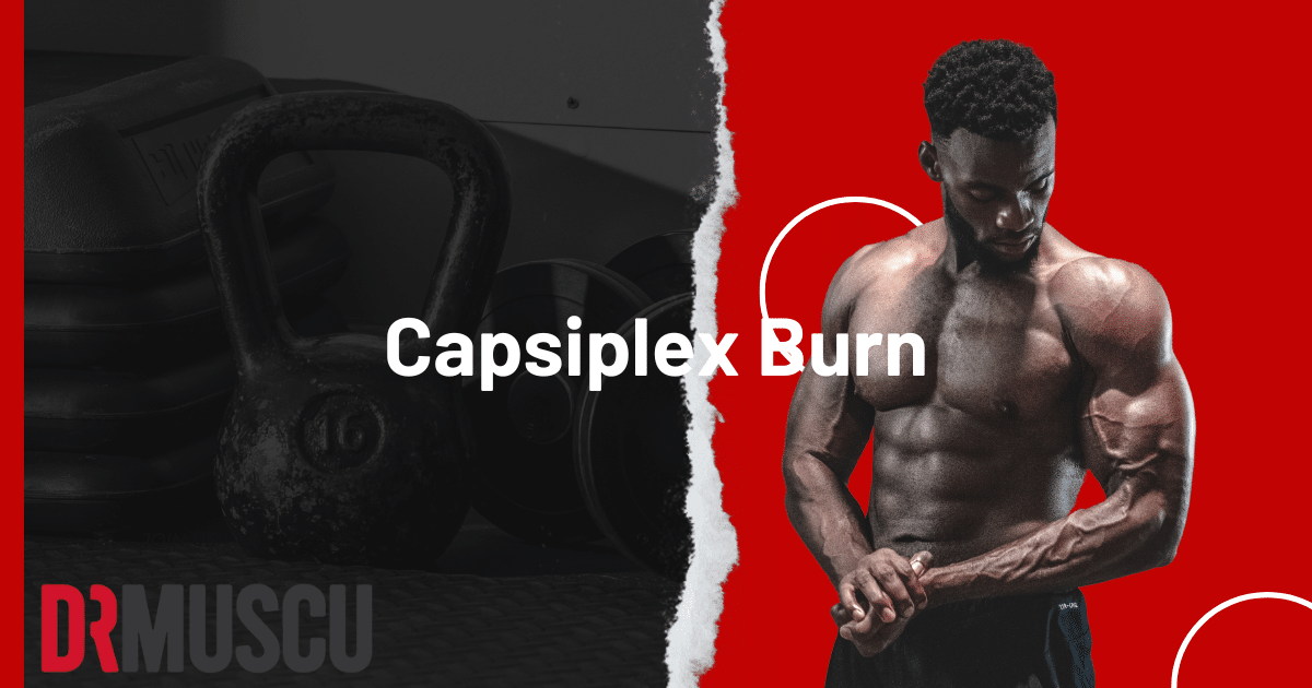 Homme musclé, fitness, Capsiplex Burn, haltères, santé.