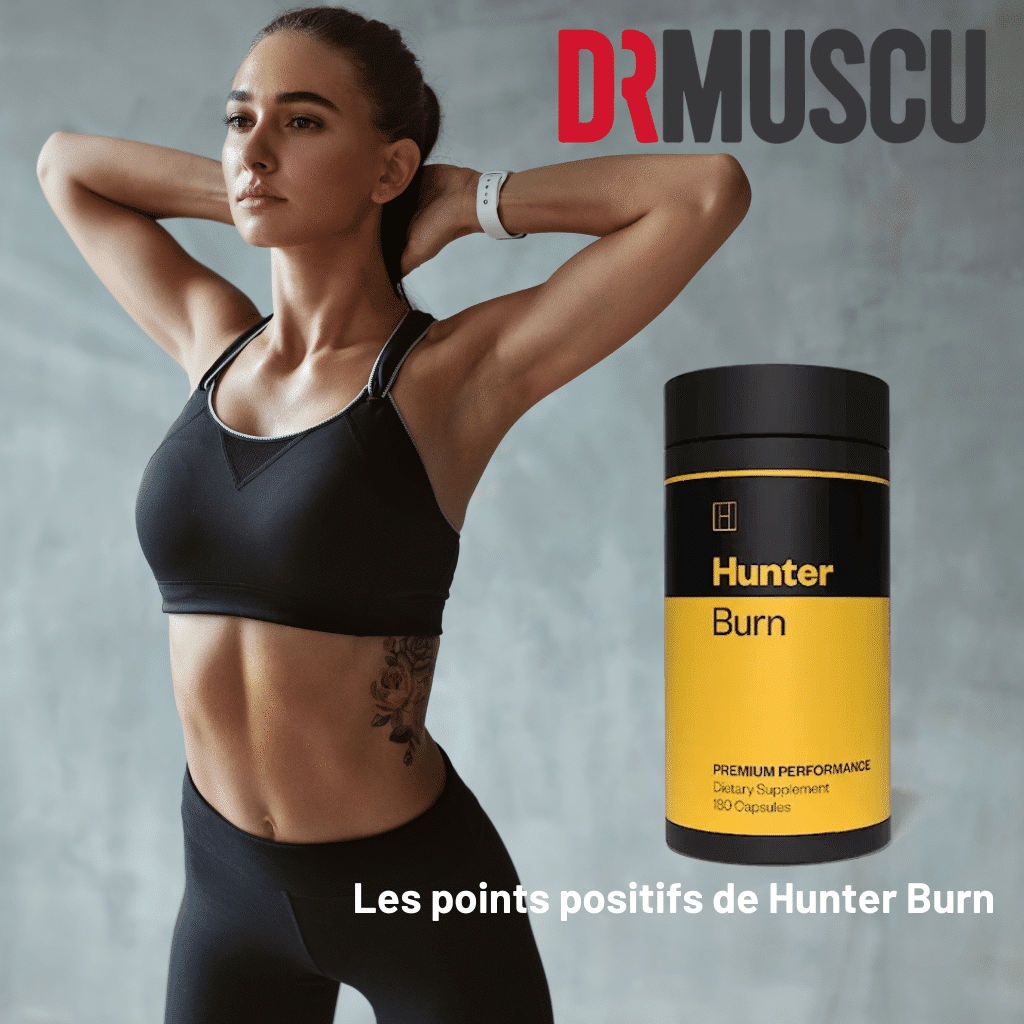 Femme fitness et complément alimentaire Hunter Burn.