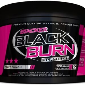 Pot de complément alimentaire Black Burn goût fruité.
