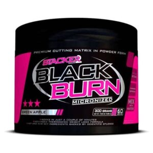 Pot de poudre nutritionnelle Black Burn, saveur pomme verte.