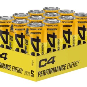Pack de 12 canettes C4 Energy goût ananas.
