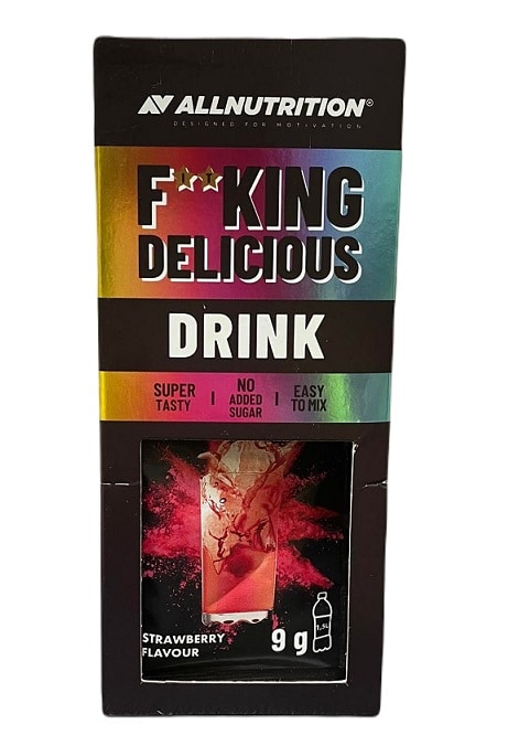 Boisson saveur fraise Allnutrition, sans sucre ajouté.