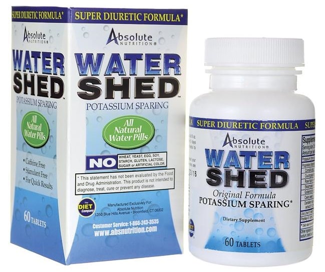 Complément diurétique Water Shed, potassique, 60 tablettes.