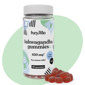 Pot de gommes Ashwagandha pour le stress.