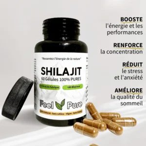 Complément Shilajit pour énergie, concentration et sommeil.