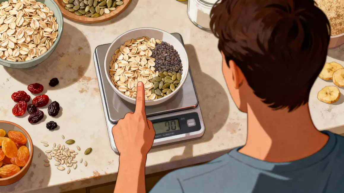 Etiquette muesli sain sèche sans sucre pour musculation