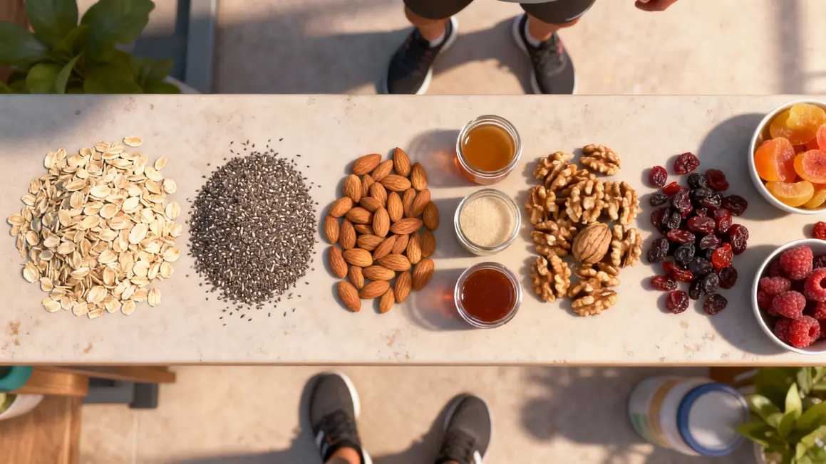 table ingrédients essentiels granola sèche