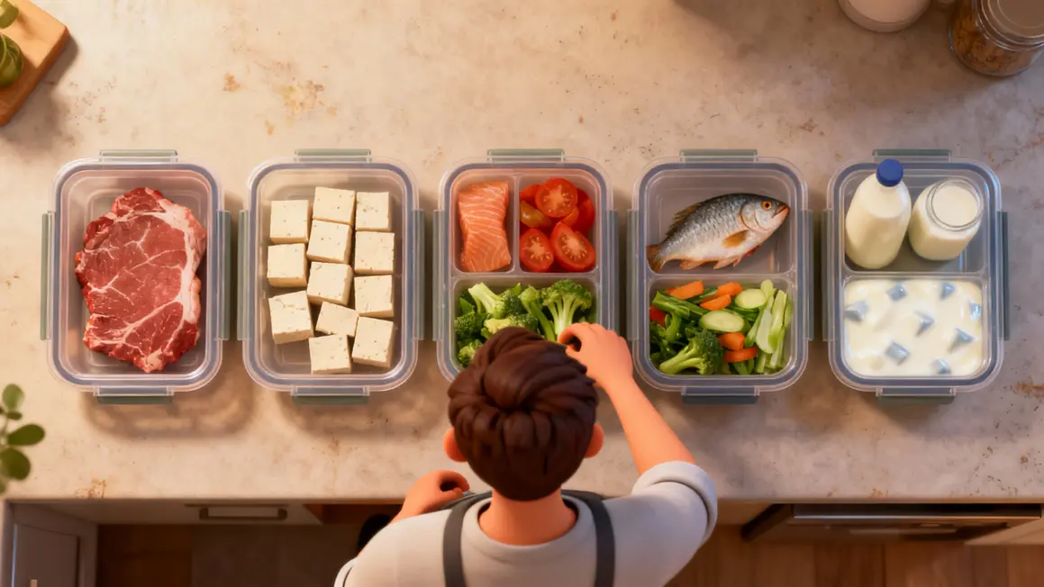 Repas répartis pour atteindre 150g protéines musculation sèche