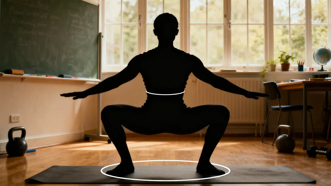 squat debutant position initiale vue laterale gainage