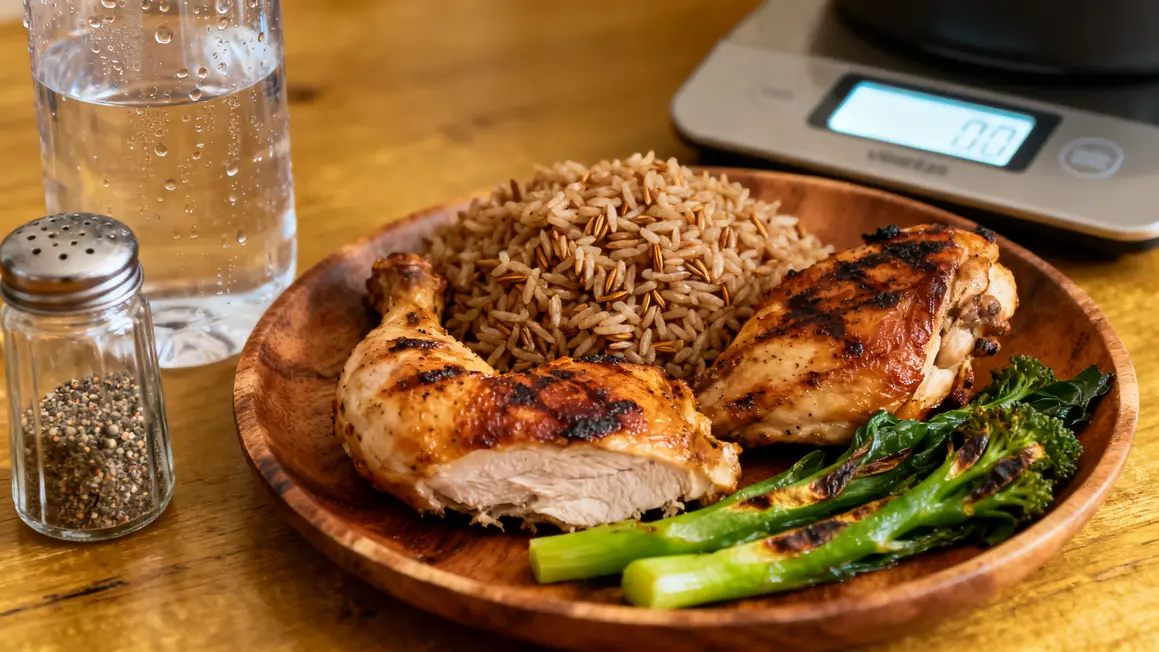 plateau repas sèche poulet riz shaker