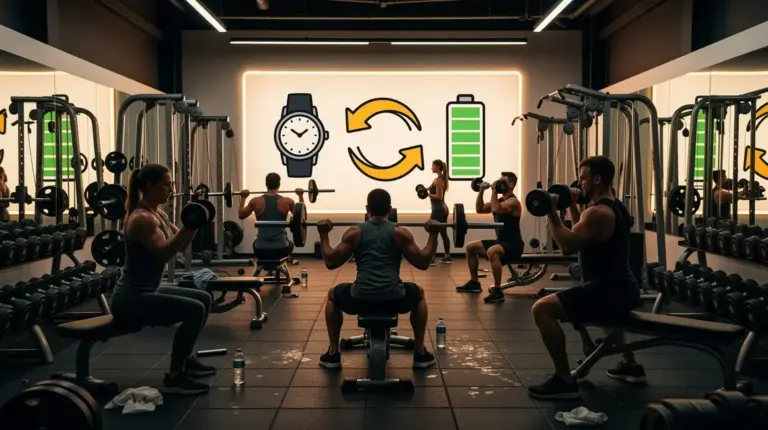 Salle de musculation silhouettes deload en musculation récupération