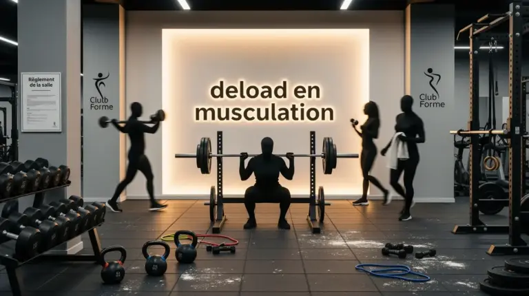 Salle musculation deload haltères ambiance dynamique