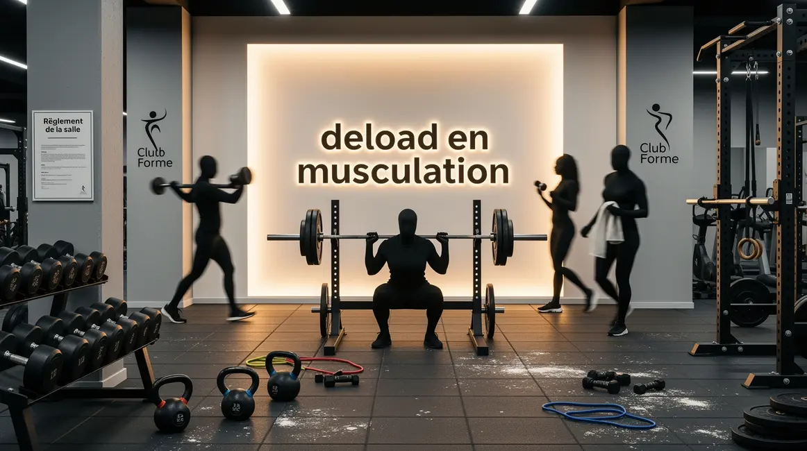 Salle musculation deload haltères ambiance dynamique