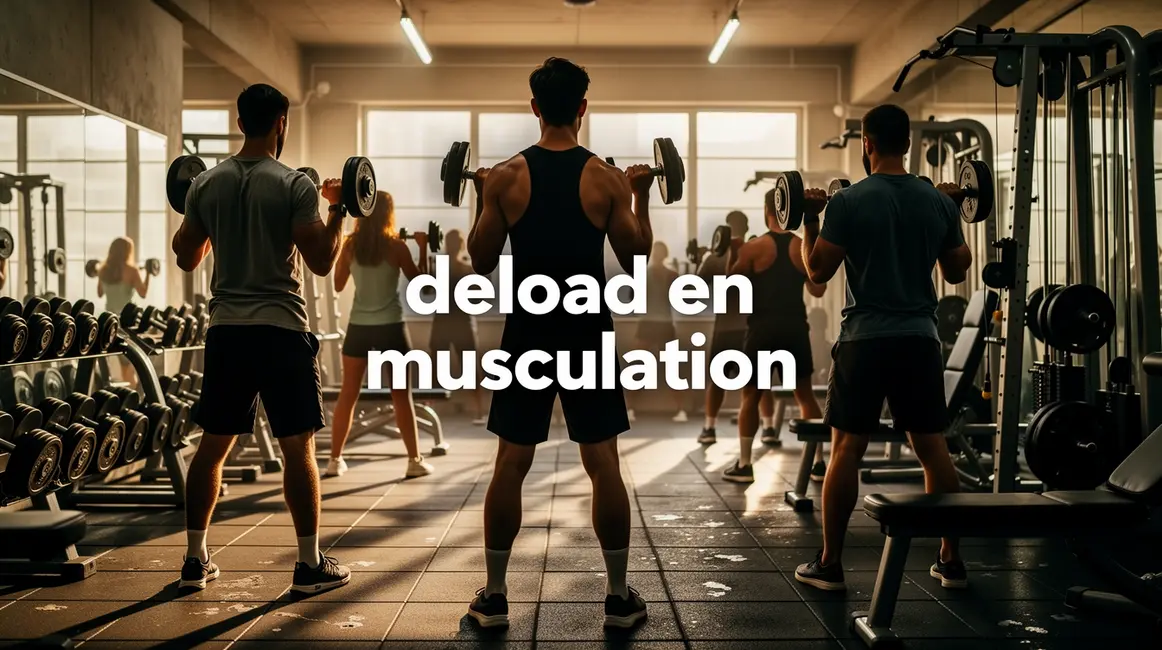 deload en musculation modern gym silhouettes haltères
