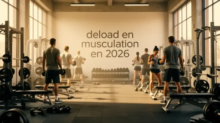 Salle de sport moderne, deload musculation 2026