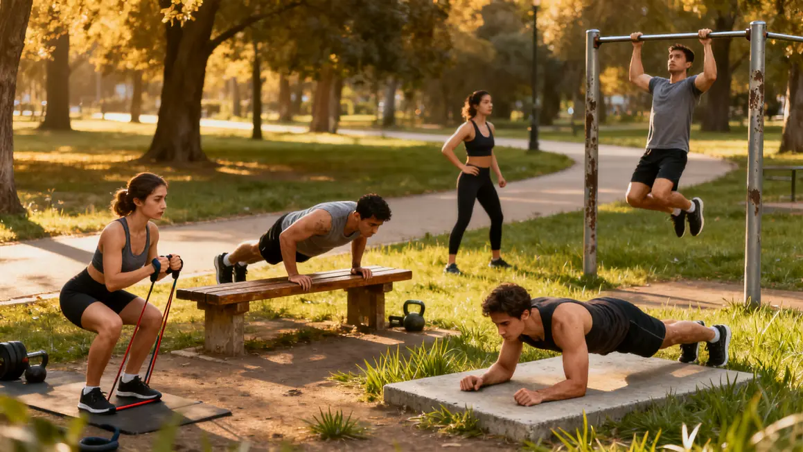 exercices poids du corps parc budget limité