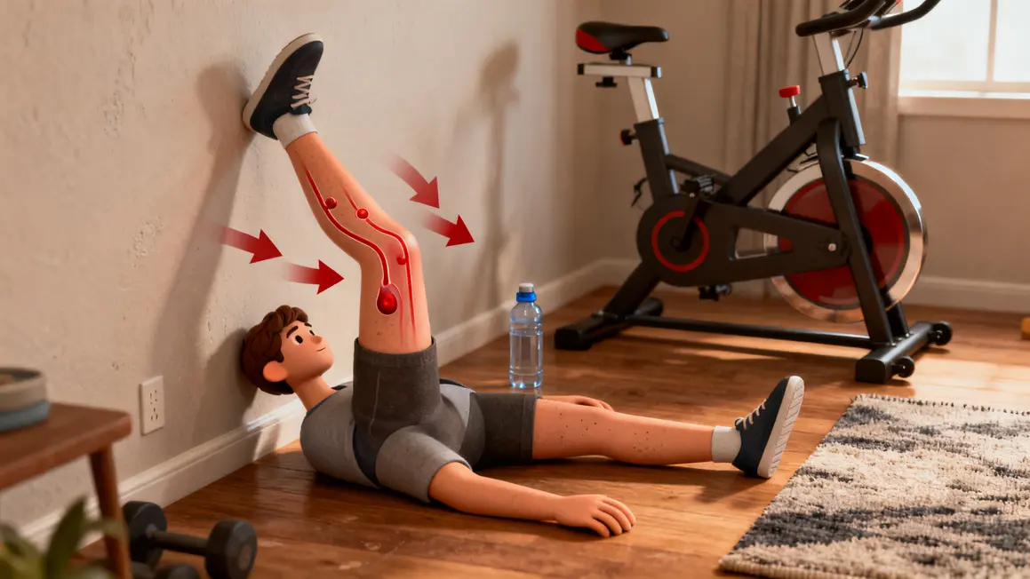 Recuperation jambes jambes surélevées et circulation sanguine