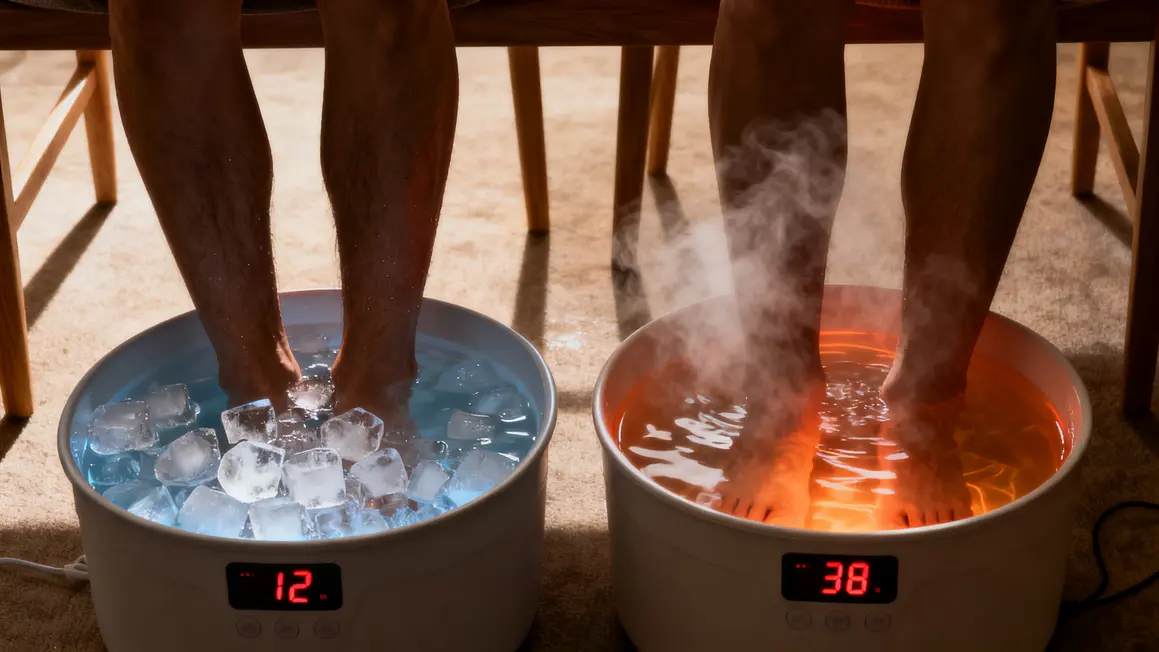 Froid chaud contrastes recuperation jambes bassines thermometres