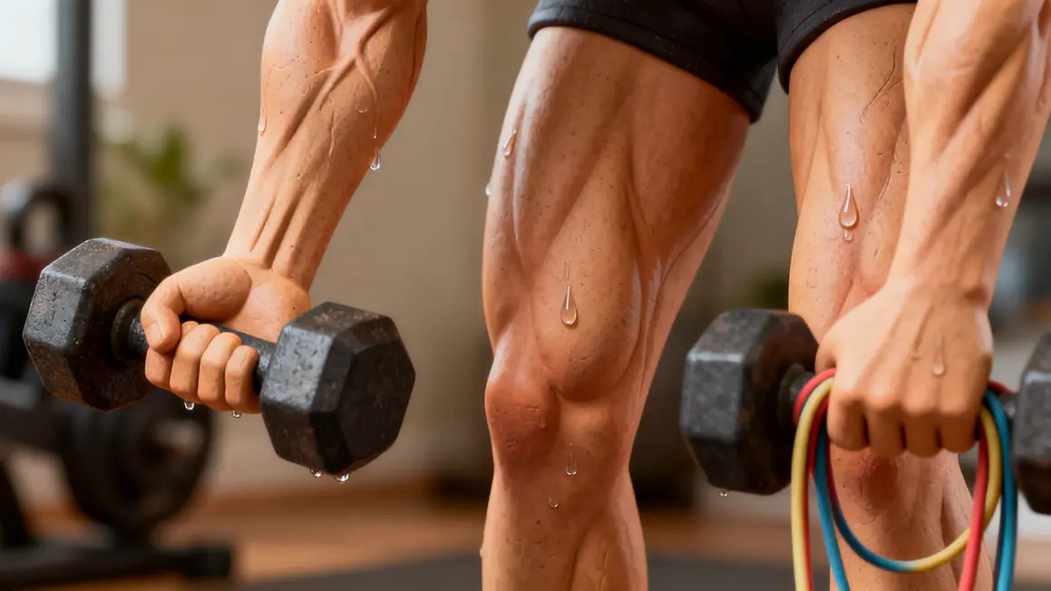 Bras jambes stylisés hypertrophie tension effort minimaliste