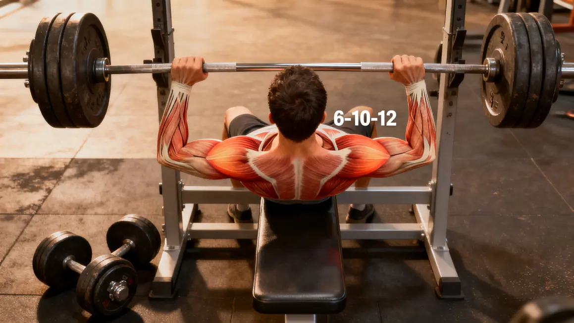 Muscles sollicités developpe couche banc barre haltères