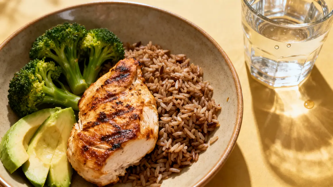 Assiette macros repas de sèche protéines glucides lipides