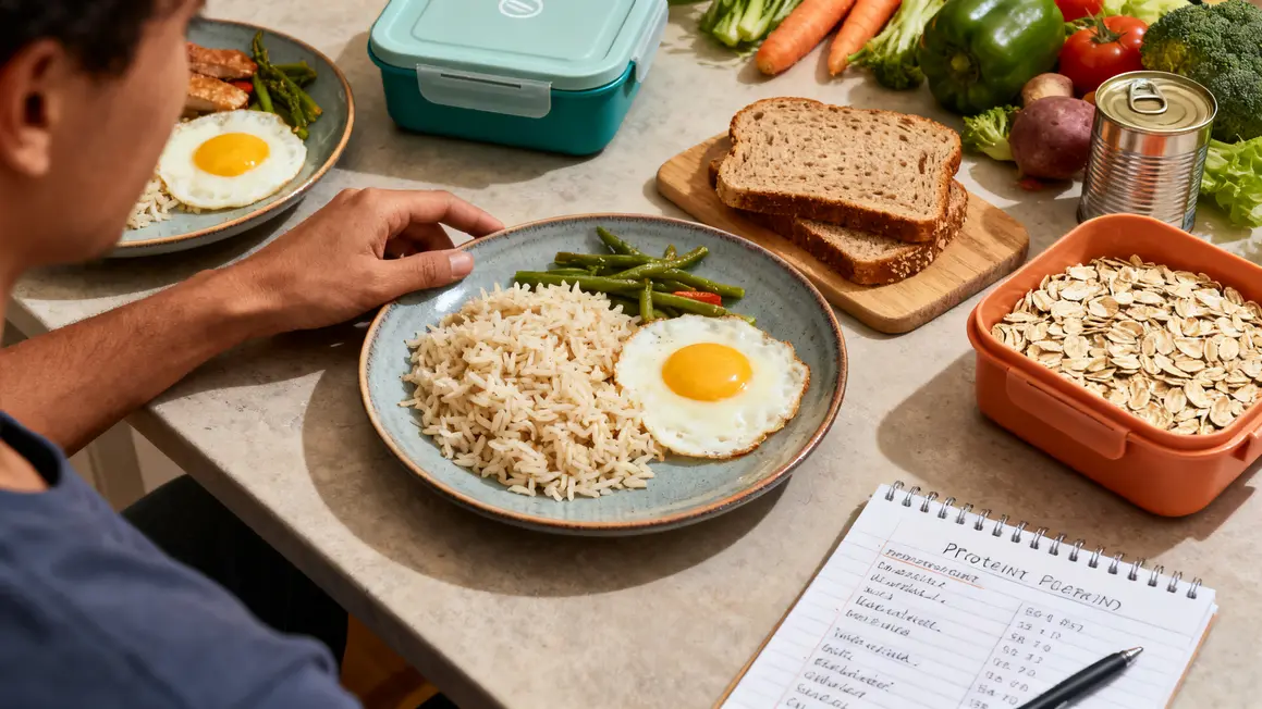 meal prep musculation budget aliments proteines glucides lipides
