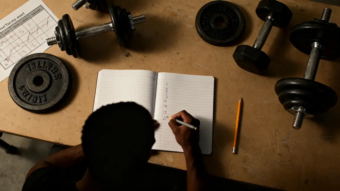 Carnet planning deload musculation haltères ecriture