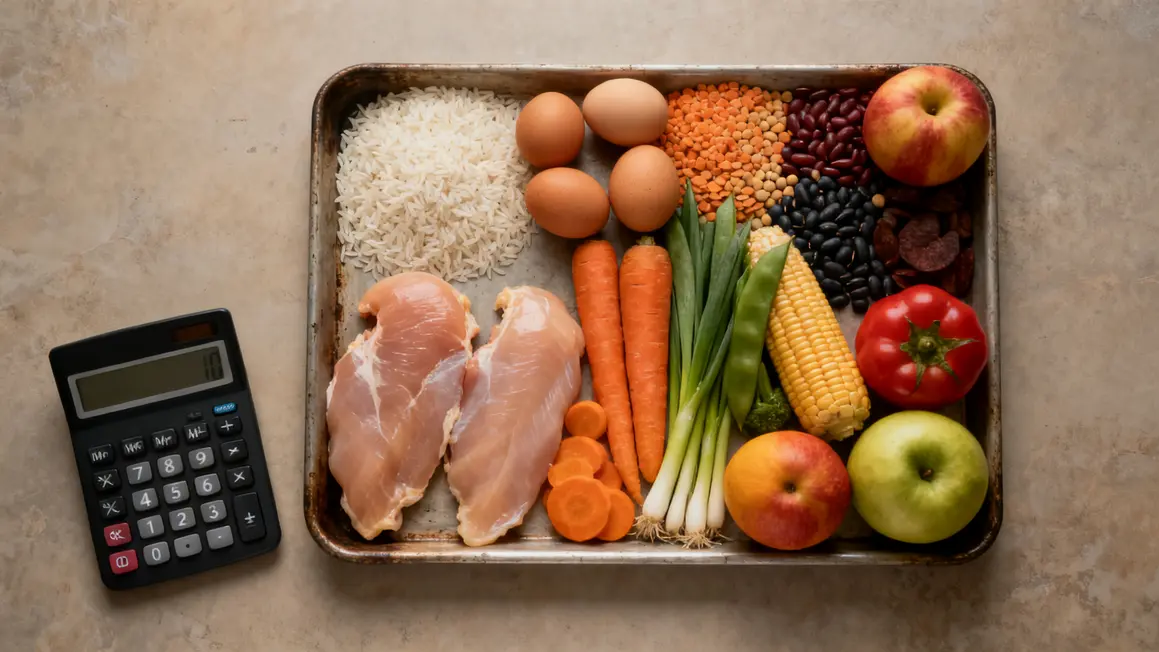 Aliments bruts prise de masse propre sur table de cuisine