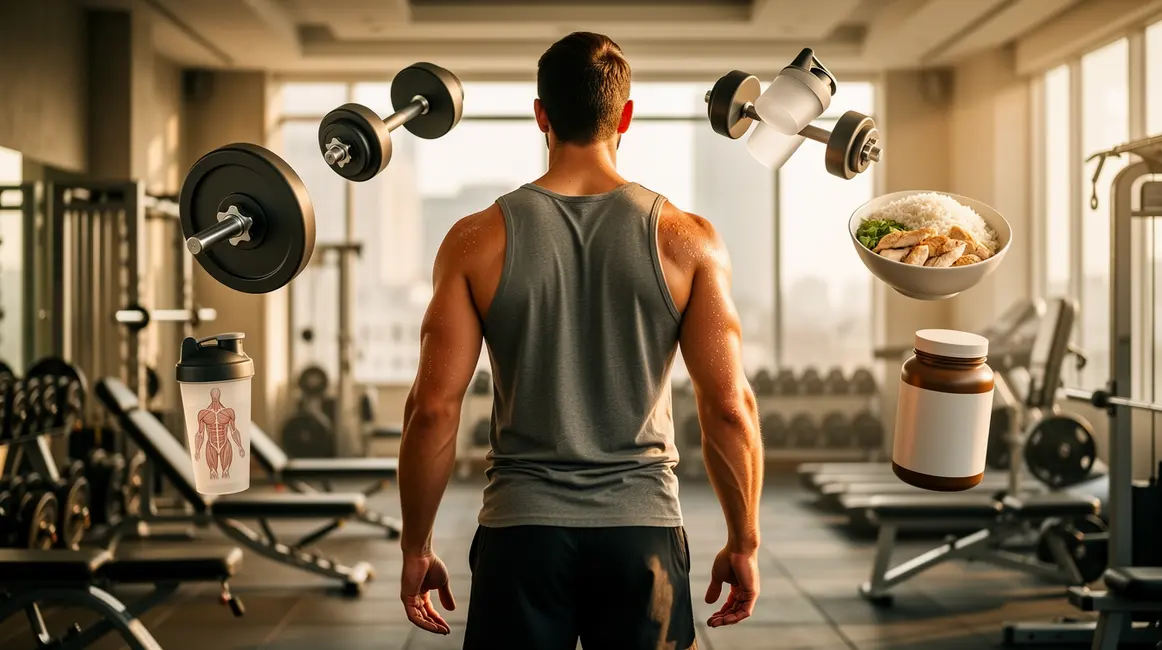 athlète prise de masse propre icônes nutrition muscu