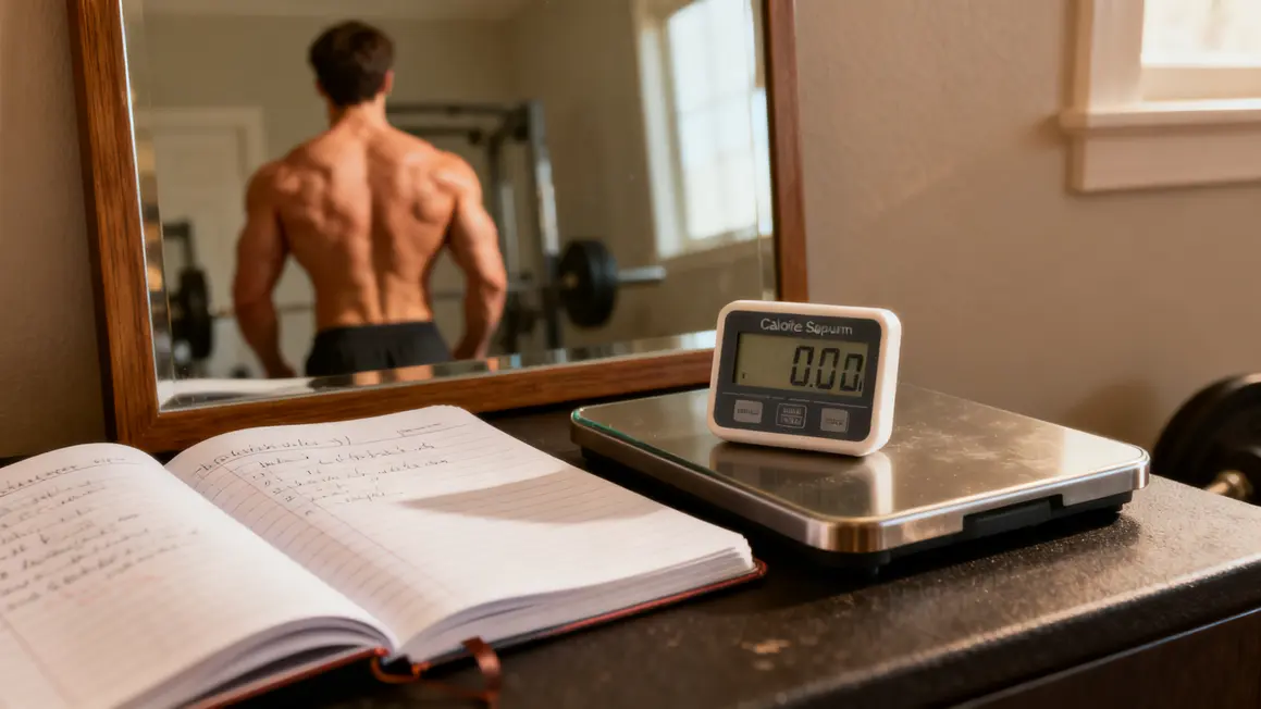 Prise de masse propre balance numérique surplus silhouette musclée