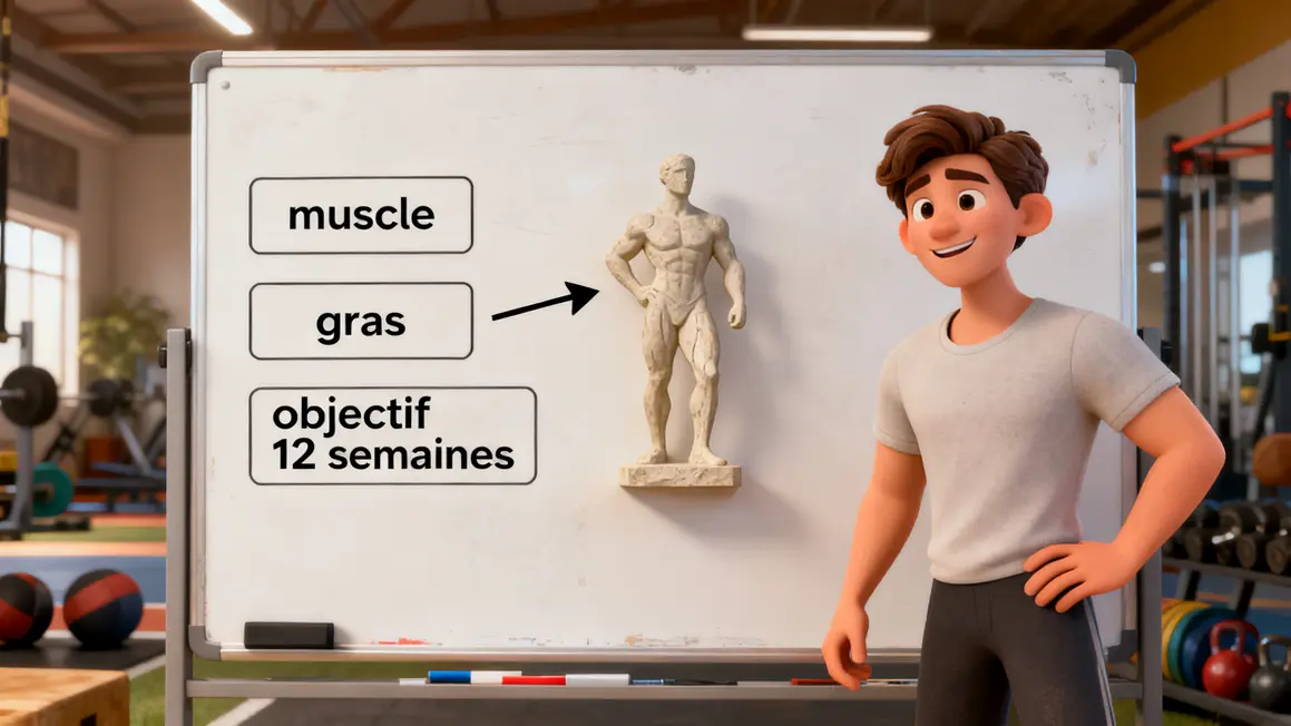 Objectifs prise de masse propre muscle gras tableau blanc