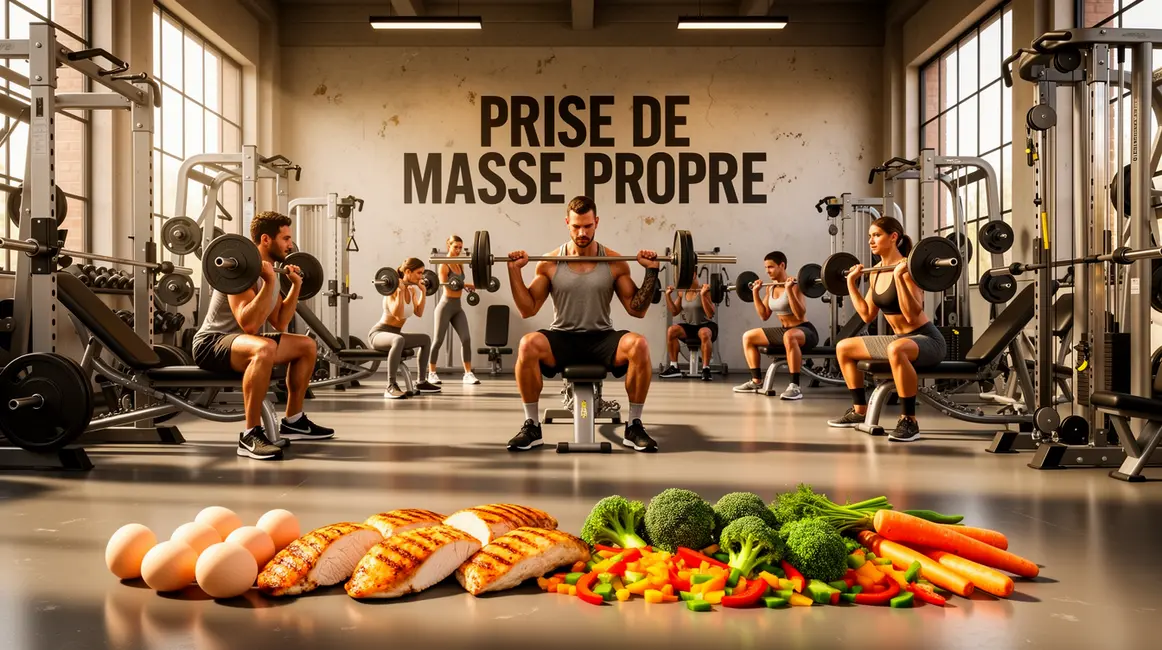 Salle de sport moderne prise de masse propre aliments sains