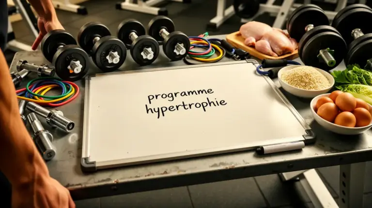 programme hypertrophie tableau blanc musculation petit budget