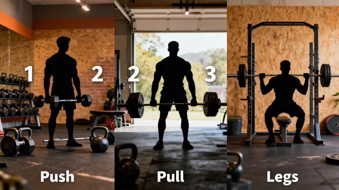 push pull legs groupes musculaires haltères barre squat