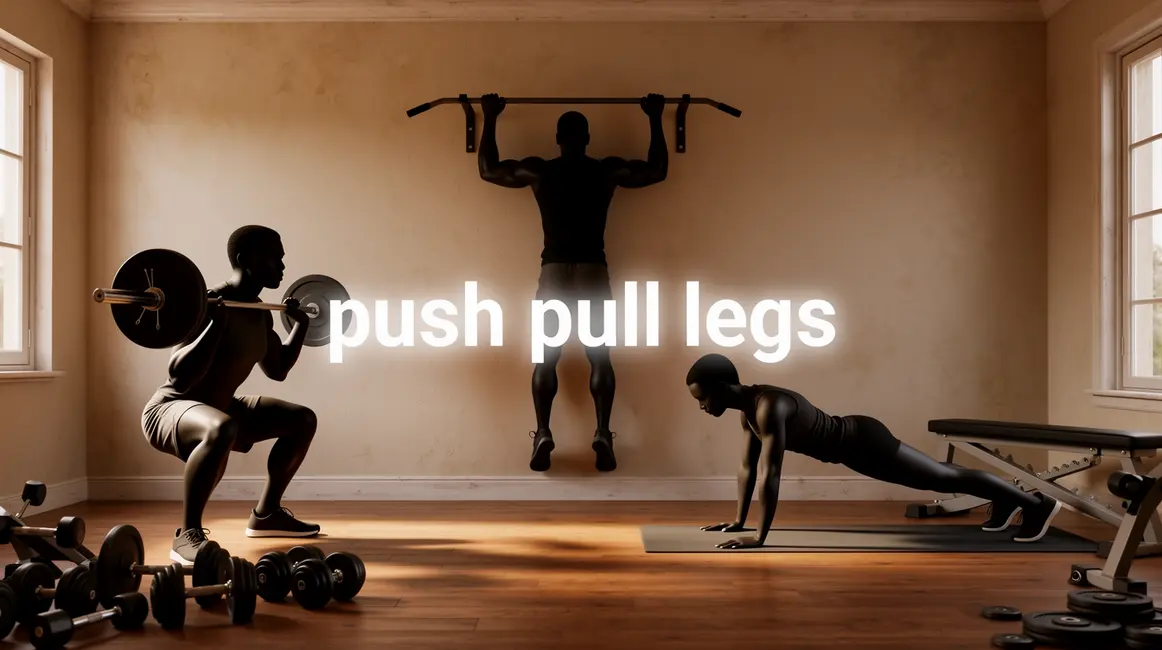 push pull legs musculation maison silhouettes exercices