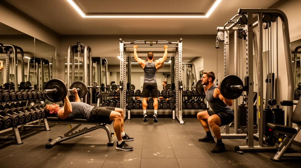 push pull legs silhouettes musculation salle moderne