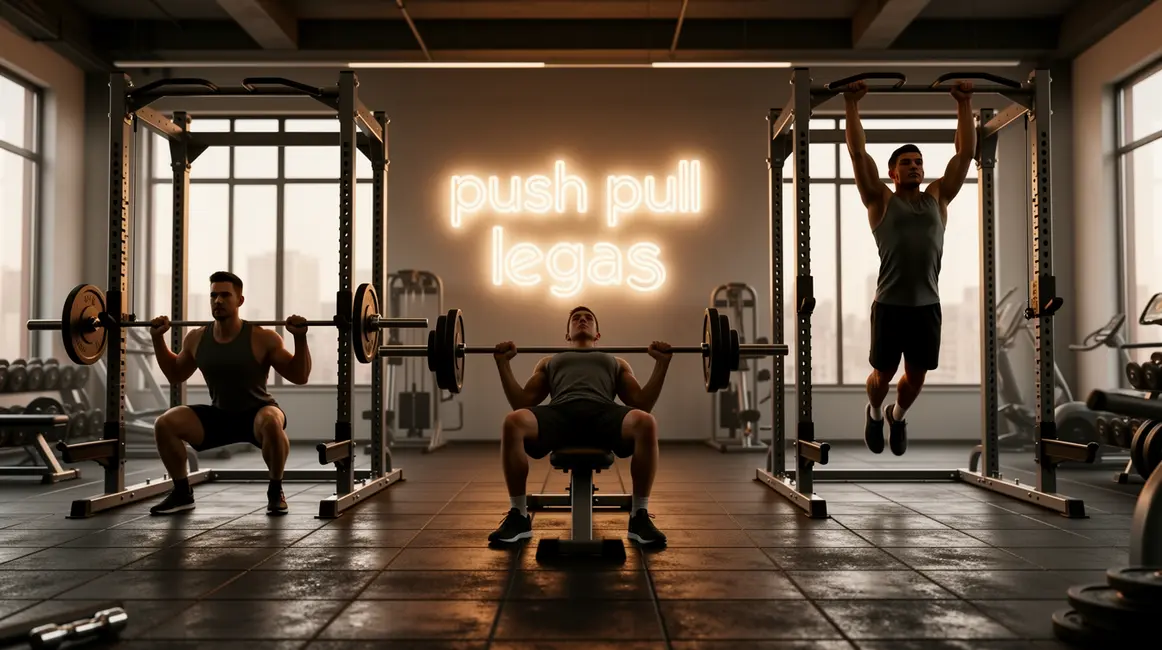 push pull legs salle musculation silhouettes