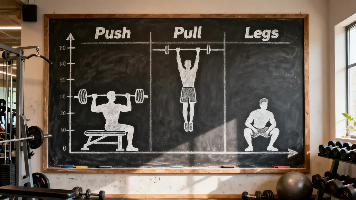 push pull legs tableau exercices develops tractions squats