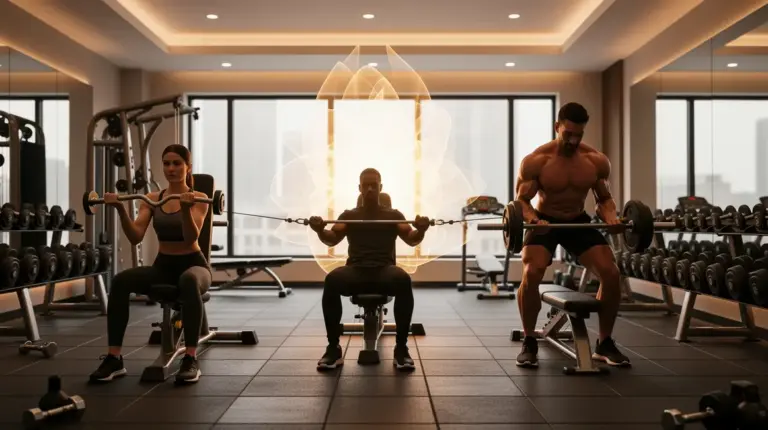 Salle musculation trois niveaux push pull legs volume