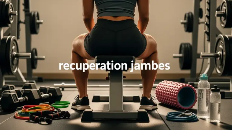 recuperation jambes musculation silhouette sur banc de gym