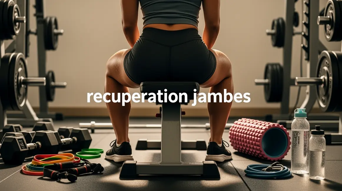 recuperation jambes musculation silhouette sur banc de gym