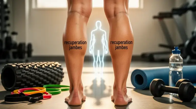 recuperation jambes sportive fitness lumieres objets