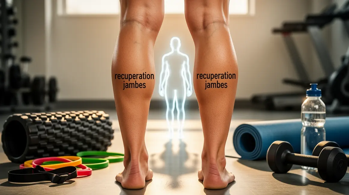 recuperation jambes sportive fitness lumieres objets