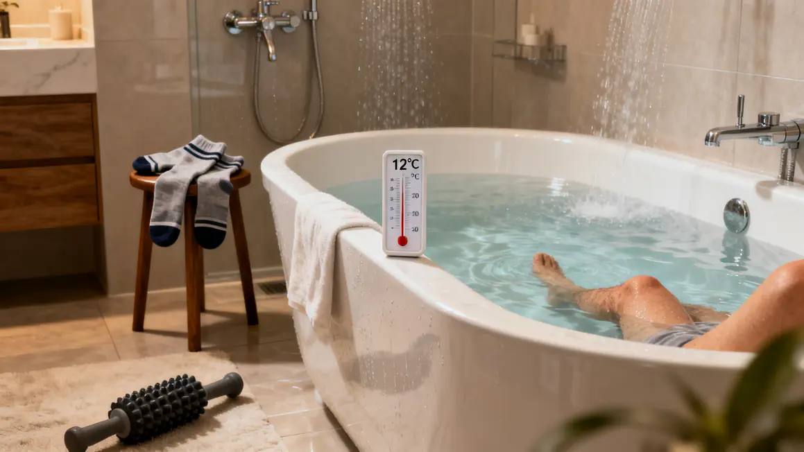 récupération jambes bain froid douche compression