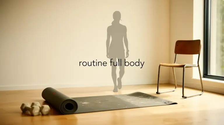 Routine full body à domicile avec tapis et haltères