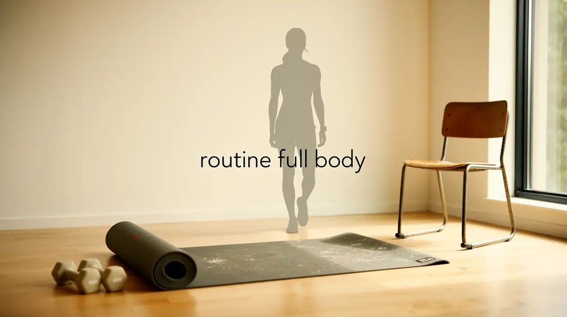 Routine full body à domicile avec tapis et haltères
