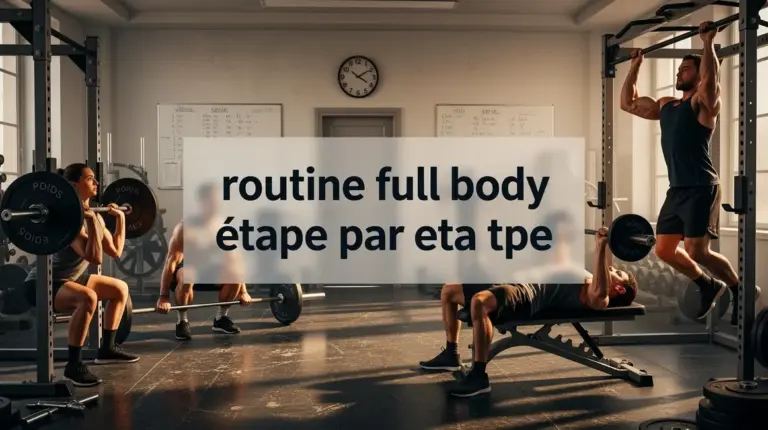 Routine full body à la salle silhouettes squat développé couché traction